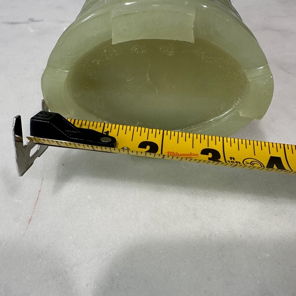 Chinese Carved Imitation Jadeite Candle / Pen Holder – Dragon Motif - Picture 6 of 9